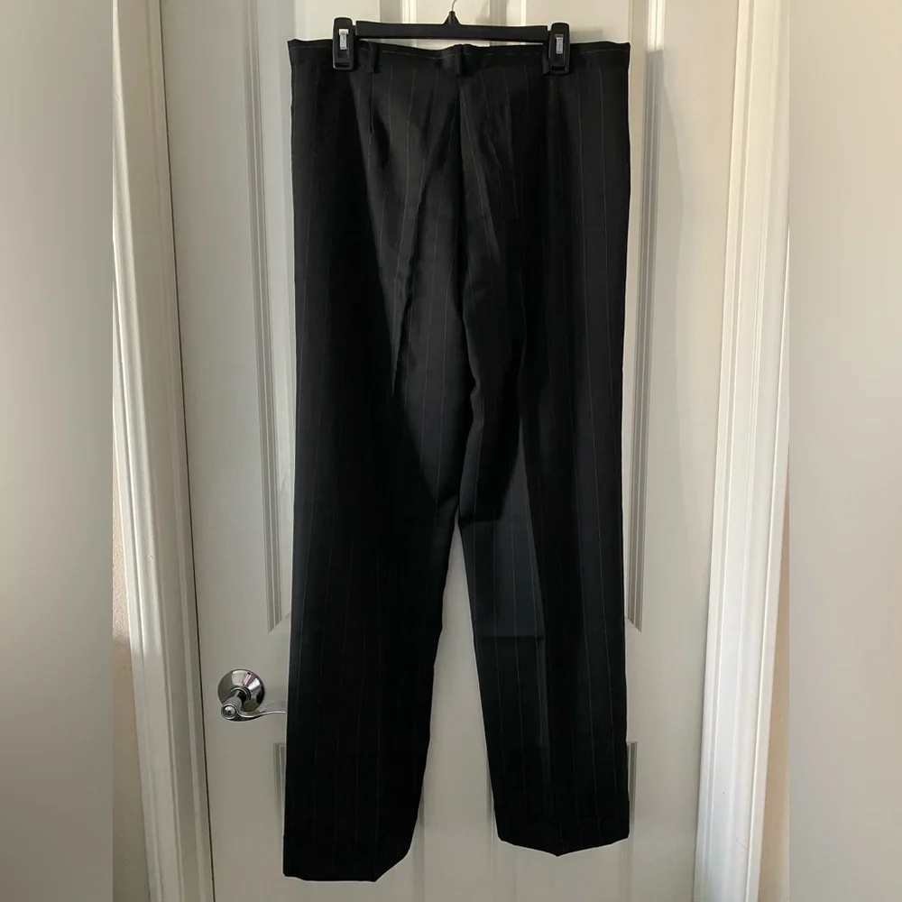 Philippe Adec Black Women’s Striped Dress Pants